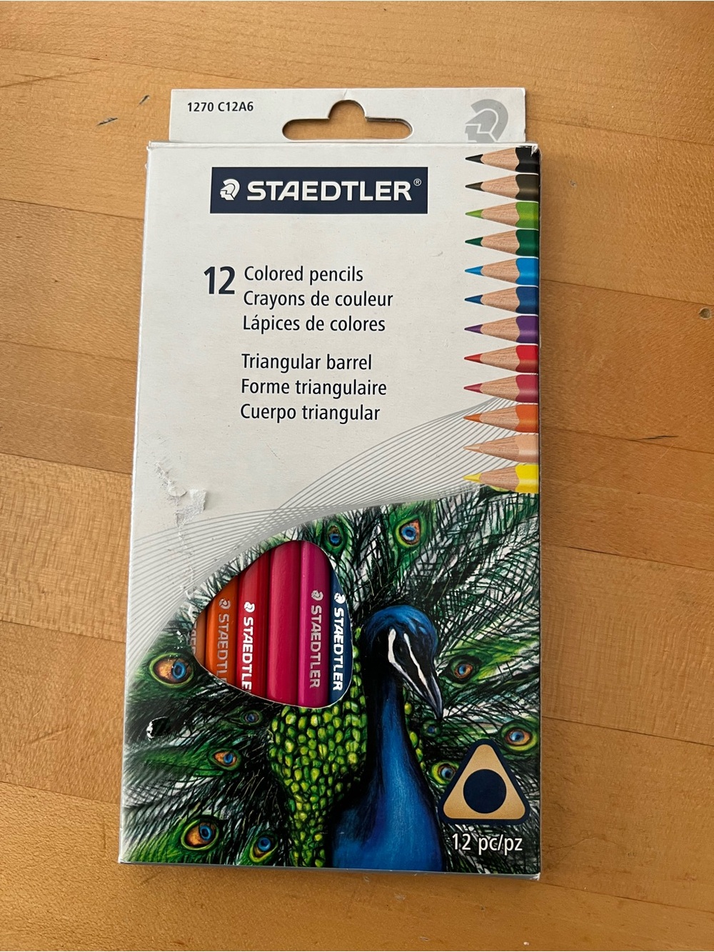 STAEDTLER 12 Colored Pencils - Multicolor Triangular Barrel